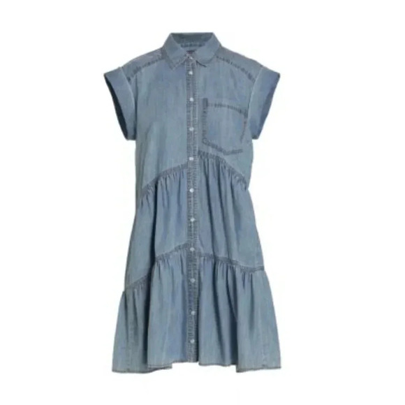 Veronica Beard Harrow Blue Chambray Denim Mini Dress, Sz 6 - Picture 4 of 11